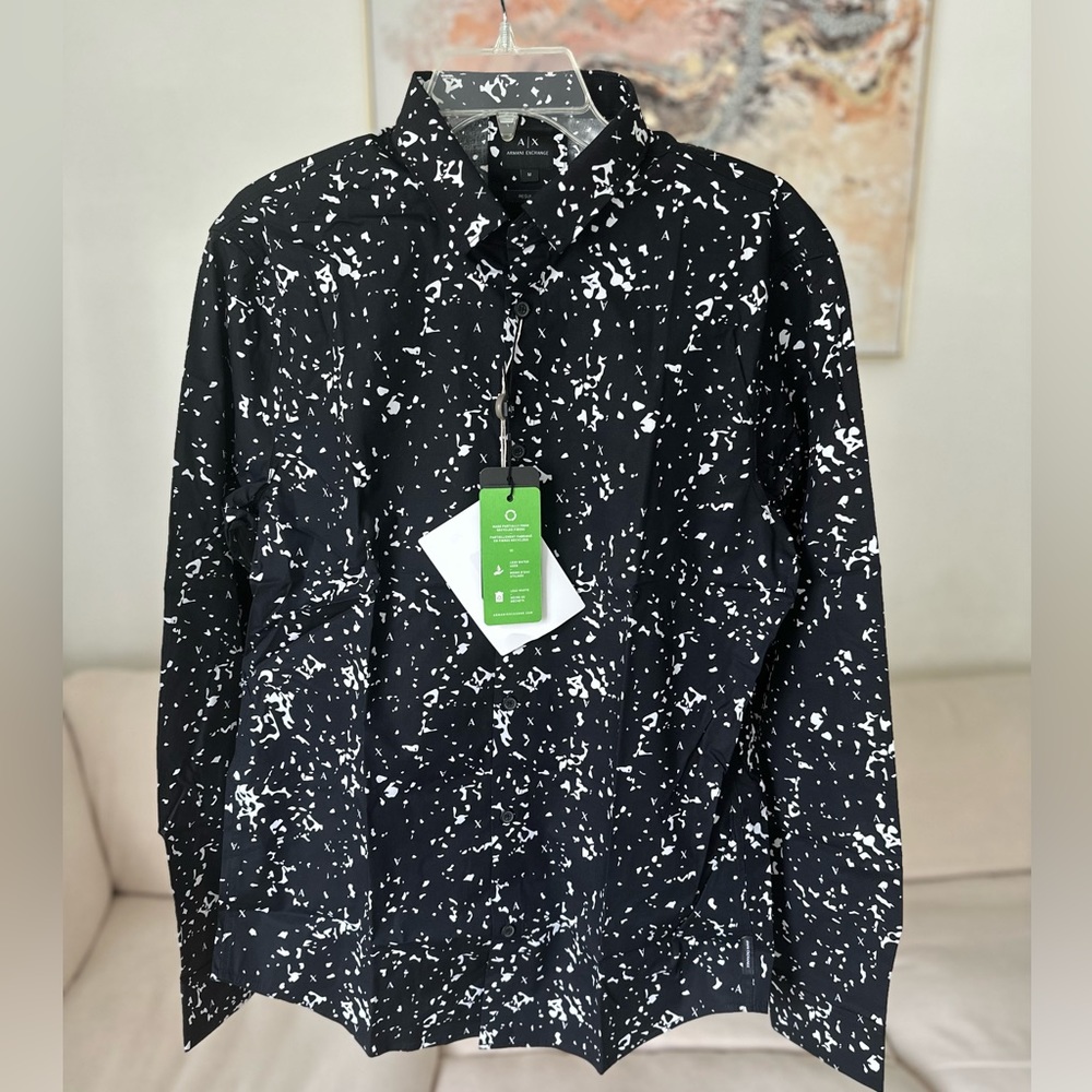 Armani Exchange Men’s fitted long sleeve shirt size M